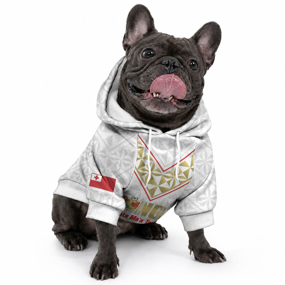Mate Maa Tonga Rugby Custom Pet Hoodie 2026 Tongan Ngatu Pattern LT14 - Polynesian Pride