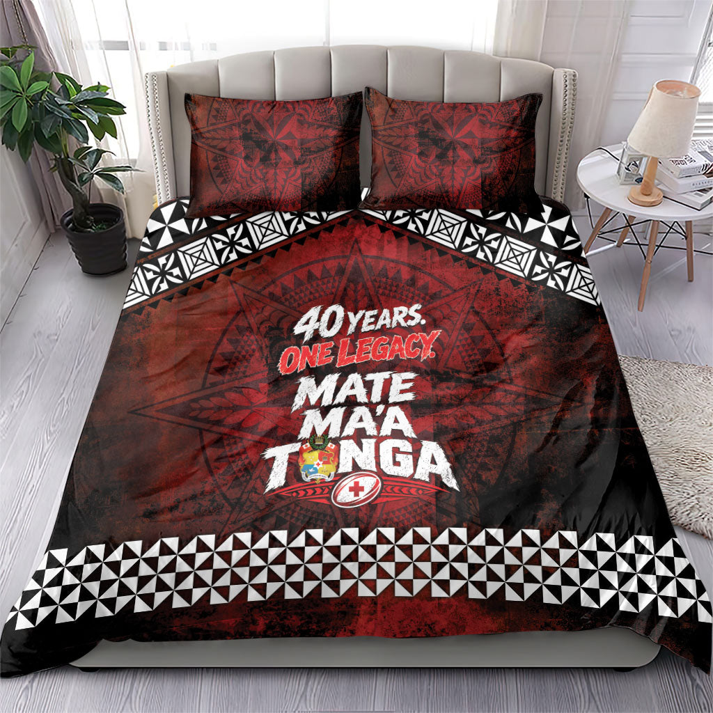 Mate Maa Tonga Rugby 2026 Bedding Set 40 Years Anniversary One Legacy LT14 - Polynesian Pride