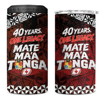 Mate Maa Tonga Rugby 2026 4 in 1 Can Cooler Tumbler 40 Years Anniversary One Legacy LT14 One Size: 16 oz Red - Polynesian Pride