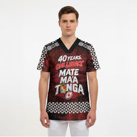 Mate Maa Tonga Rugby 2026 Scrub Top 40 Years Anniversary One Legacy LT14 - Polynesian Pride