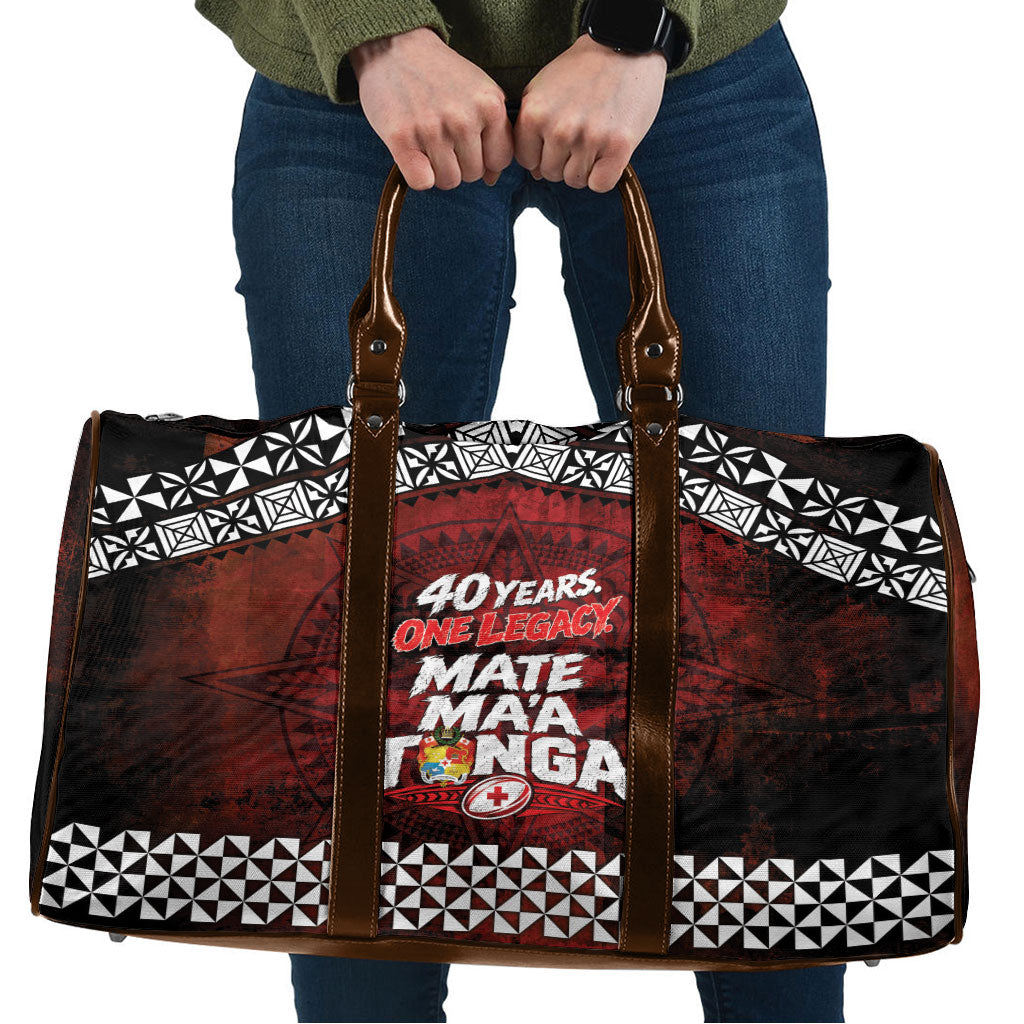 Mate Maa Tonga Rugby 2026 Travel Bag 40 Years Anniversary One Legacy LT14 Red - Polynesian Pride