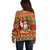 Personalised Hawaii Surfing Santa Christmas Off Shoulder Sweater Tropical Pineapple Mele Kalikimaka Quilt Pattern LT14 - Polynesian Pride