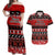 Personalised New Zealand Christmas Couples Matching Off Shoulder Maxi Dress and Hawaiian Shirt Aotearoa Kiwi Meri Kirihimete Red Version LT14 Red - Polynesian Pride