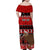 Personalised New Zealand Christmas Family Matching Off Shoulder Maxi Dress and Hawaiian Shirt Aotearoa Kiwi Meri Kirihimete Red Version LT14 - Polynesian Pride