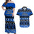 Personalised New Zealand Christmas Couples Matching Off Shoulder Maxi Dress and Hawaiian Shirt Aotearoa Kiwi Meri Kirihimete Blue Version LT14 Blue - Polynesian Pride