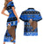 Personalised New Zealand Christmas Couples Matching Short Sleeve Bodycon Dress and Hawaiian Shirt Aotearoa Kiwi Meri Kirihimete Blue Version LT14 - Polynesian Pride