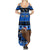 Personalised New Zealand Christmas Summer Maxi Dress Aotearoa Kiwi Meri Kirihimete Blue Version LT14 - Polynesian Pride