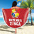 Custom Tonga Mate Maa Beach Blanket Go Champions Tongan Ngatu - Red