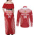 Custom Tonga Mate Maa Couples Matching Off Shoulder Maxi Dress and Long Sleeve Button Shirt Go Champions Tongan Ngatu - Red