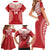 Custom Tonga Mate Maa Family Matching Short Sleeve Bodycon Dress and Hawaiian Shirt Go Champions Tongan Ngatu - Red