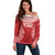 Custom Tonga Mate Maa Off Shoulder Sweater Go Champions Tongan Ngatu - Red