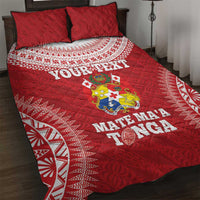 Custom Tonga Mate Maa Quilt Bed Set Go Champions Tongan Ngatu - Red LT14 Red - Polynesian Pride