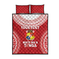 Custom Tonga Mate Maa Quilt Bed Set Go Champions Tongan Ngatu - Red LT14 - Polynesian Pride