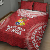 Custom Tonga Mate Maa Quilt Bed Set Go Champions Tongan Ngatu - Red LT14 - Polynesian Pride