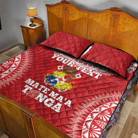 Custom Tonga Mate Maa Quilt Bed Set Go Champions Tongan Ngatu - Red LT14 - Polynesian Pride