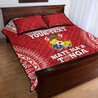Custom Tonga Mate Maa Quilt Bed Set Go Champions Tongan Ngatu - Red LT14 - Polynesian Pride