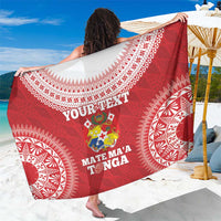 Custom Tonga Mate Maa Sarong Go Champions Tongan Ngatu - Red LT14 One Size 44 x 66 inches Red - Polynesian Pride