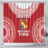 Custom Tonga Mate Maa Shower Curtain Go Champions Tongan Ngatu - Red LT14 - Polynesian Pride