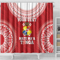 Custom Tonga Mate Maa Shower Curtain Go Champions Tongan Ngatu - Red LT14 - Polynesian Pride