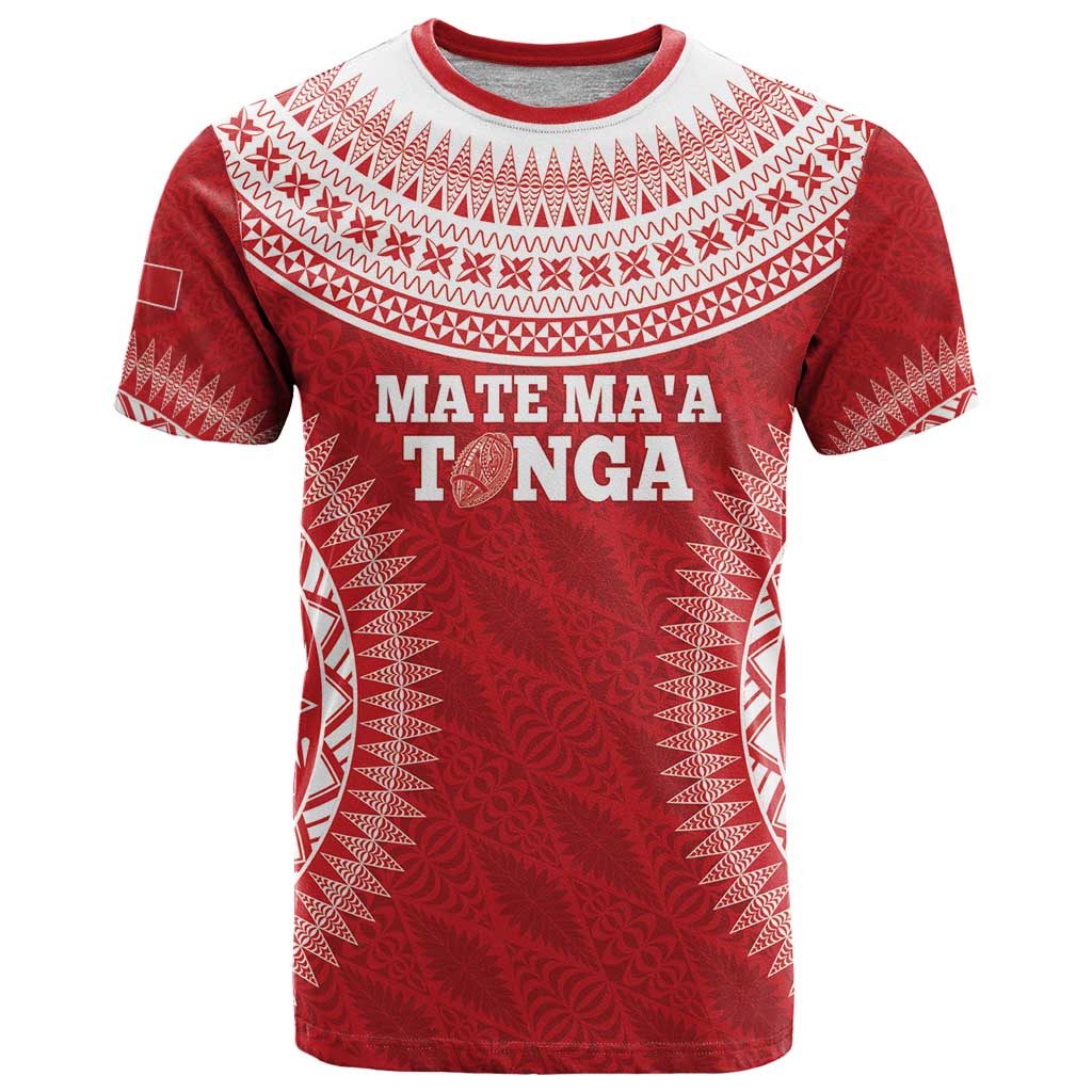 Custom Tonga Mate Maa T Shirt Go Champions Tongan Ngatu - Red LT14 Red - Polynesian Pride