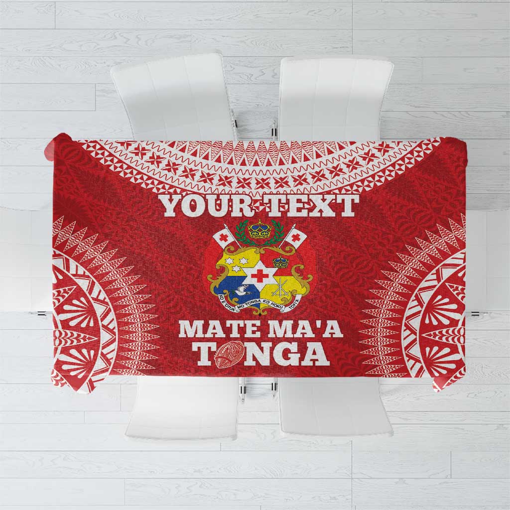 Custom Tonga Mate Maa Tablecloth Go Champions Tongan Ngatu - Red