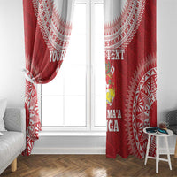 Custom Tonga Mate Maa Window Curtain Go Champions Tongan Ngatu - Red LT14 - Polynesian Pride