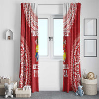Custom Tonga Mate Maa Window Curtain Go Champions Tongan Ngatu - Red LT14 - Polynesian Pride
