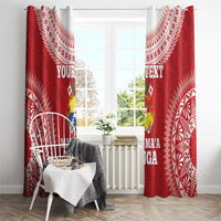 Custom Tonga Mate Maa Window Curtain Go Champions Tongan Ngatu - Red LT14 - Polynesian Pride