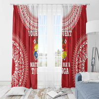 Custom Tonga Mate Maa Window Curtain Go Champions Tongan Ngatu - Red LT14 - Polynesian Pride