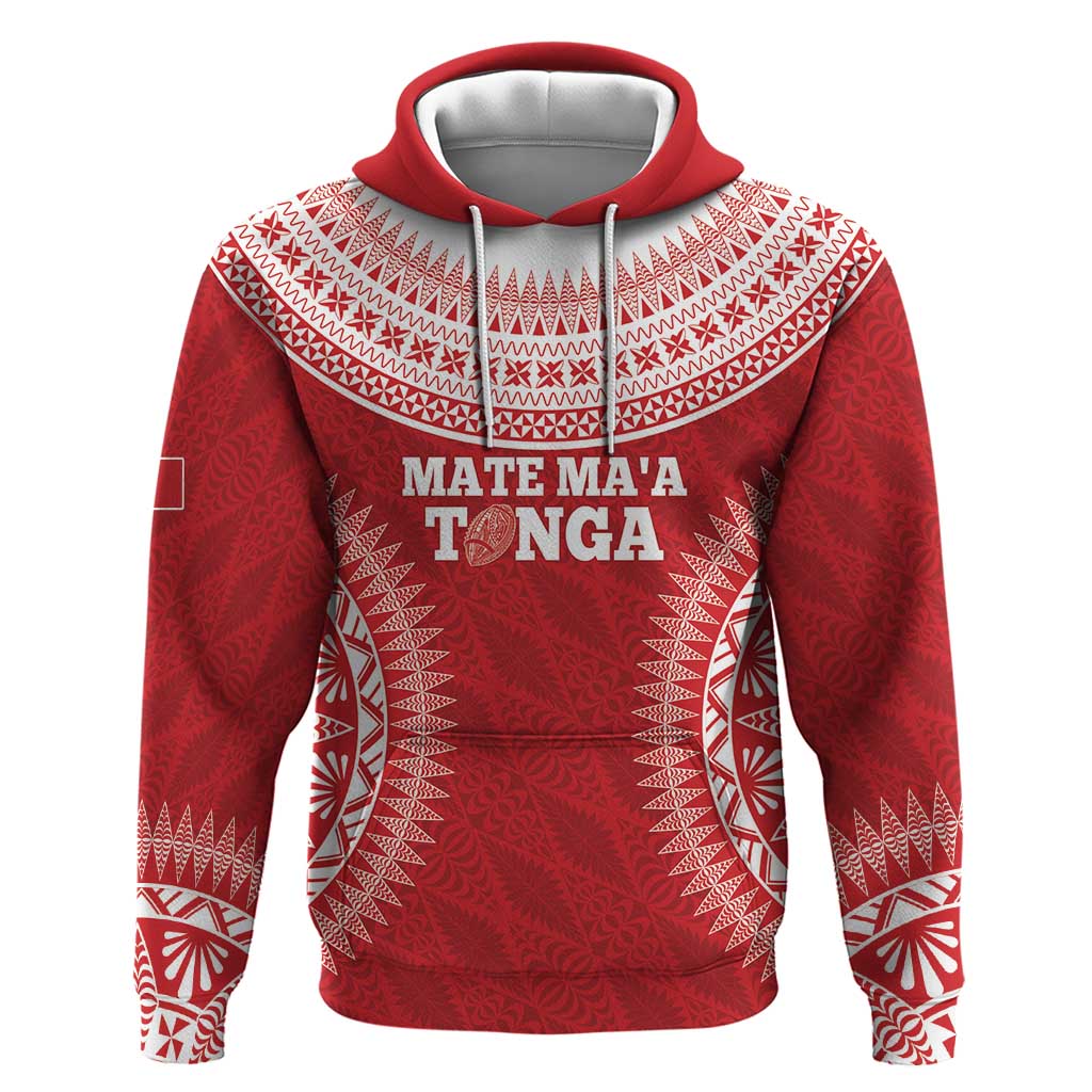 Custom Tonga Mate Maa Zip Hoodie Go Champions Tongan Ngatu - Red LT14 Pullover Hoodie Red - Polynesian Pride
