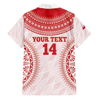 Custom Tonga Mate Maa Hawaiian Shirt Go Champions Tongan Ngatu - White LT14 - Polynesian Pride