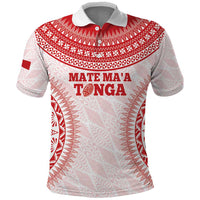 Custom Tonga Mate Maa Polo Shirt Go Champions Tongan Ngatu - White LT14 White - Polynesian Pride
