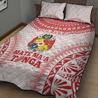 Custom Tonga Mate Maa Quilt Bed Set Go Champions Tongan Ngatu - White LT14 - Polynesian Pride