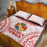 Custom Tonga Mate Maa Quilt Bed Set Go Champions Tongan Ngatu - White LT14 - Polynesian Pride