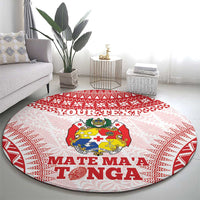 Custom Tonga Mate Maa Round Carpet Go Champions Tongan Ngatu - White LT14 - Polynesian Pride