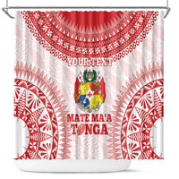 Custom Tonga Mate Maa Shower Curtain Go Champions Tongan Ngatu - White LT14 White - Polynesian Pride