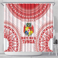 Custom Tonga Mate Maa Shower Curtain Go Champions Tongan Ngatu - White LT14 - Polynesian Pride