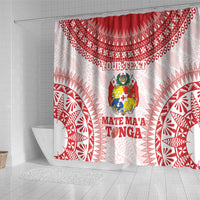 Custom Tonga Mate Maa Shower Curtain Go Champions Tongan Ngatu - White LT14 - Polynesian Pride