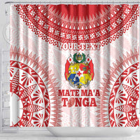 Custom Tonga Mate Maa Shower Curtain Go Champions Tongan Ngatu - White LT14 - Polynesian Pride