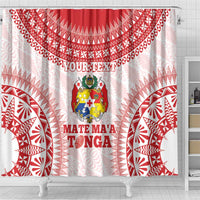 Custom Tonga Mate Maa Shower Curtain Go Champions Tongan Ngatu - White LT14 - Polynesian Pride
