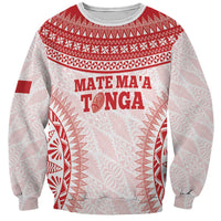 Custom Tonga Mate Maa Sweatshirt Go Champions Tongan Ngatu - White LT14 Unisex White - Polynesian Pride