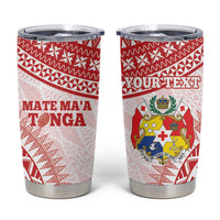 Personalised Tonga Mate Maa Tumbler Cup Go Champions Tongan Ngatu - White LT14 White - Polynesian Pride