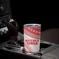 Personalised Tonga Mate Maa Tumbler Cup Go Champions Tongan Ngatu - White LT14 - Polynesian Pride