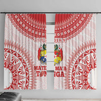 Custom Tonga Mate Maa Window Curtain Go Champions Tongan Ngatu - White LT14 With Hooks White - Polynesian Pride