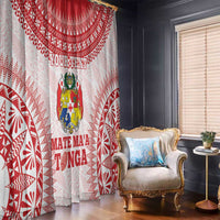 Custom Tonga Mate Maa Window Curtain Go Champions Tongan Ngatu - White LT14 - Polynesian Pride