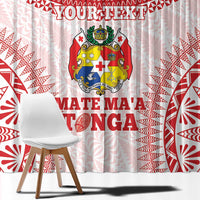 Custom Tonga Mate Maa Window Curtain Go Champions Tongan Ngatu - White LT14 - Polynesian Pride