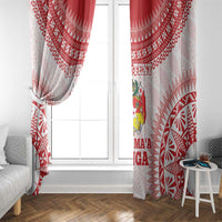 Custom Tonga Mate Maa Window Curtain Go Champions Tongan Ngatu - White LT14 - Polynesian Pride