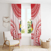 Custom Tonga Mate Maa Window Curtain Go Champions Tongan Ngatu - White LT14 - Polynesian Pride