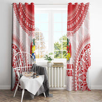 Custom Tonga Mate Maa Window Curtain Go Champions Tongan Ngatu - White LT14 - Polynesian Pride