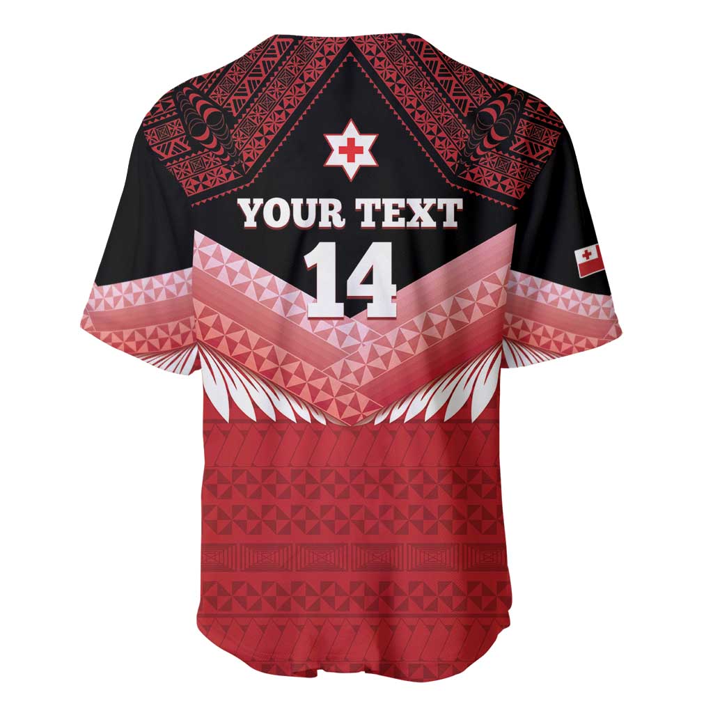 Custom Mate Maa Tonga XIII Baseball Jersey Tongan Kupesi Ngatu - Rugby Style LT14 - Polynesian Pride